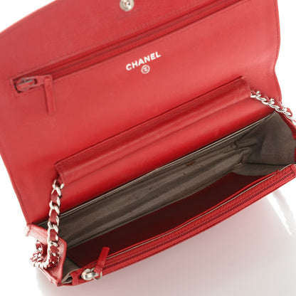 Chanel Caviar Sevruga Wallet On Chain WOC Red 5 of 9