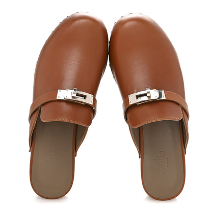 Hermes Heritage Calfskin Carlotta Mules 35 Naturel 2 of 13