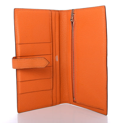 Hermes Chevre Mysore Bearn Gusset Wallet Orange 5 of 7