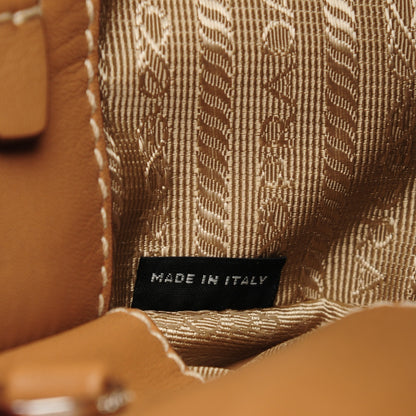 Prada Canapa City Calf Medium Stitch Tote Corda Caramel 7 of 9