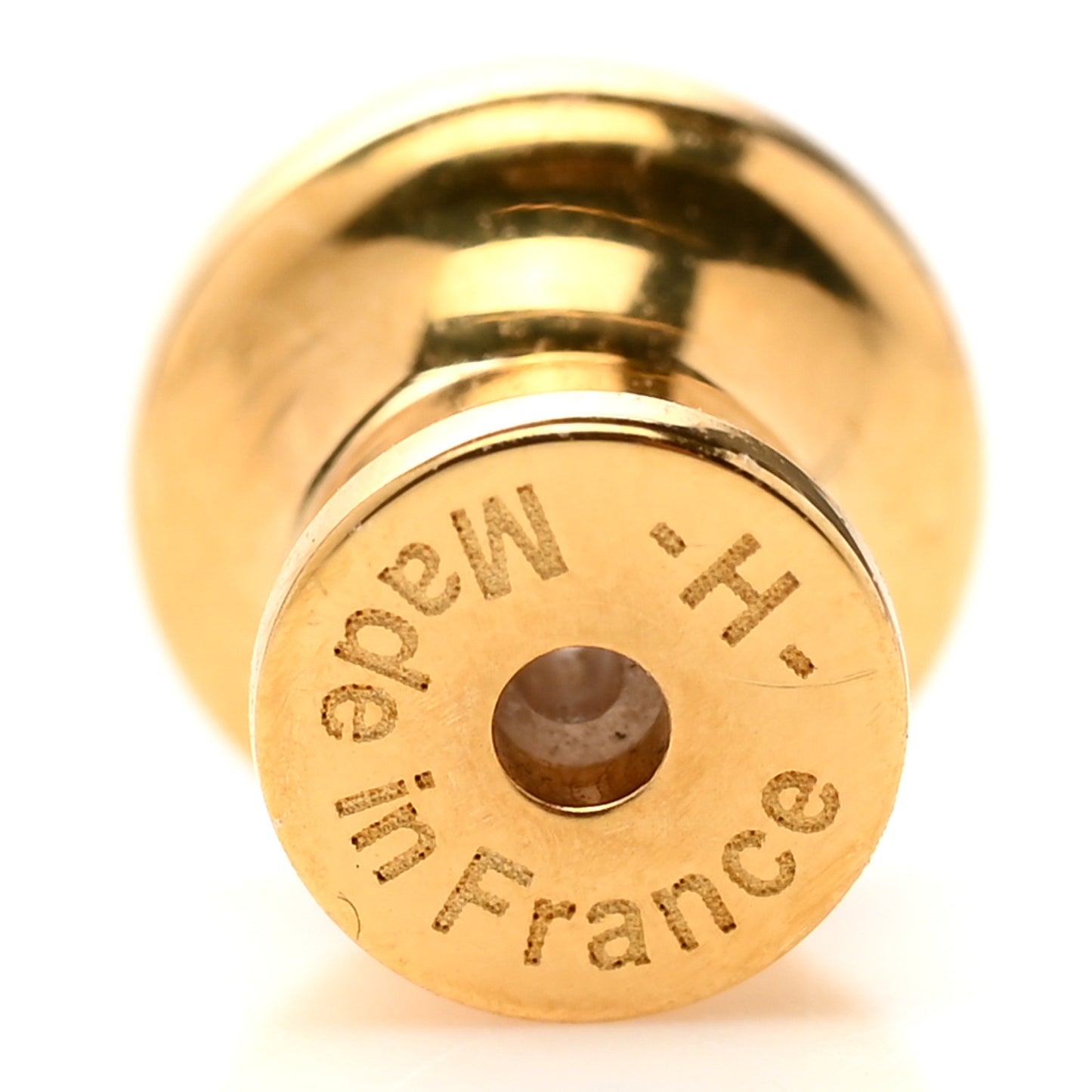 Gold Lacquered Mini Pop H Earrings Marron Glace