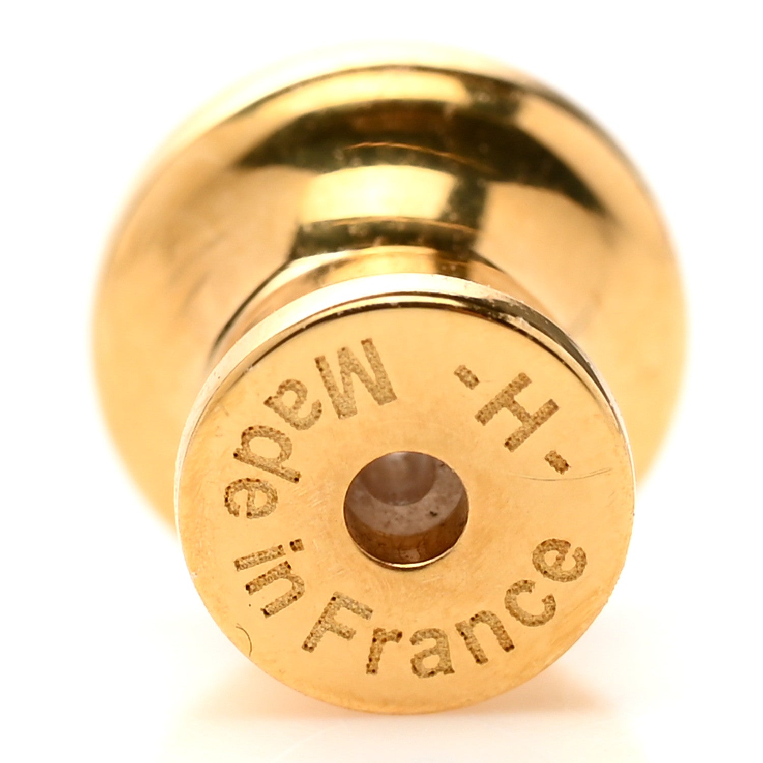 Hermes Gold Lacquered Mini Pop H Earrings Marron Glace 5 of 5