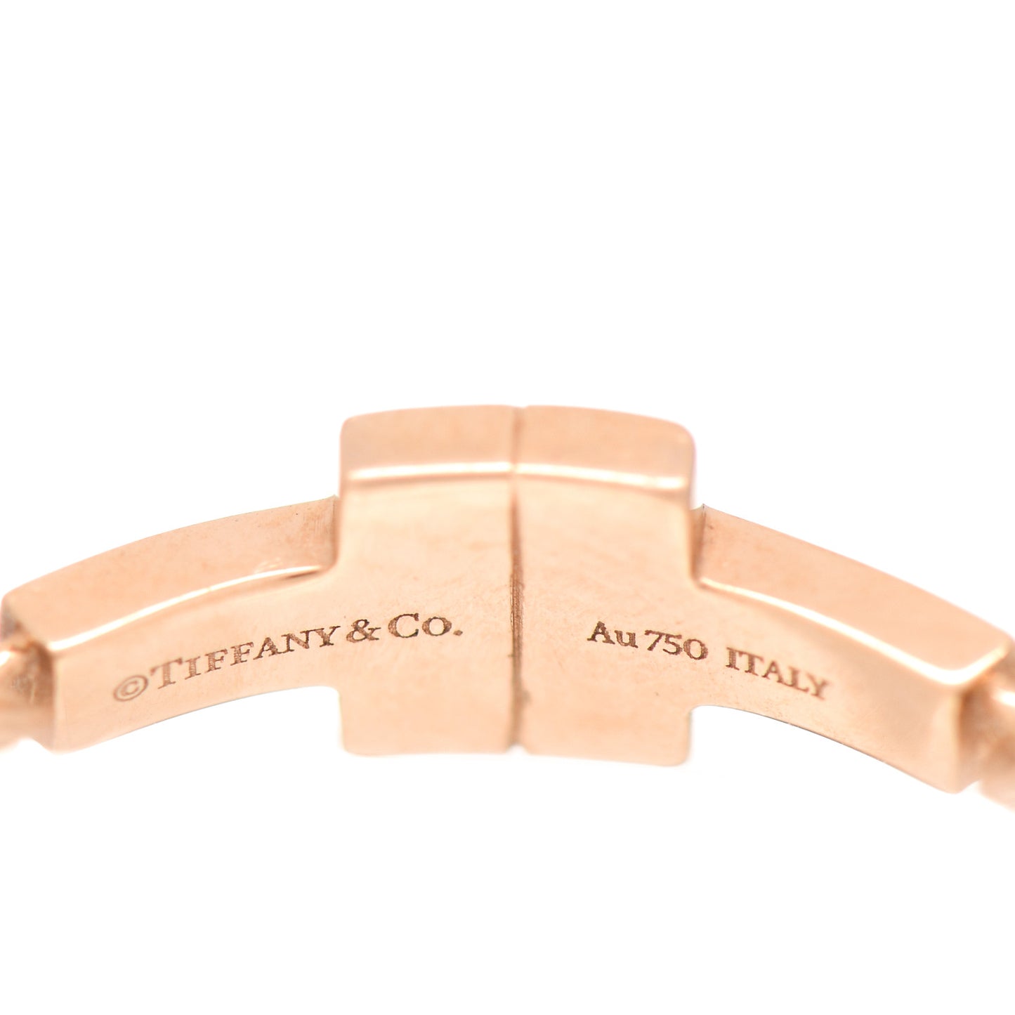 18K Rose Gold Diamond T Chain Ring 53 6.5