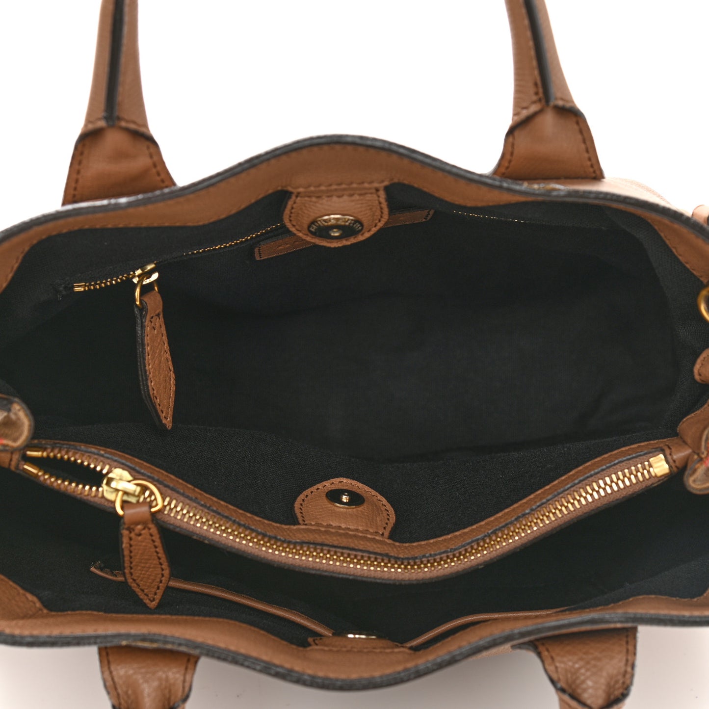 Grainy Calfskin House Check Medium Banner Tote Dark Sand