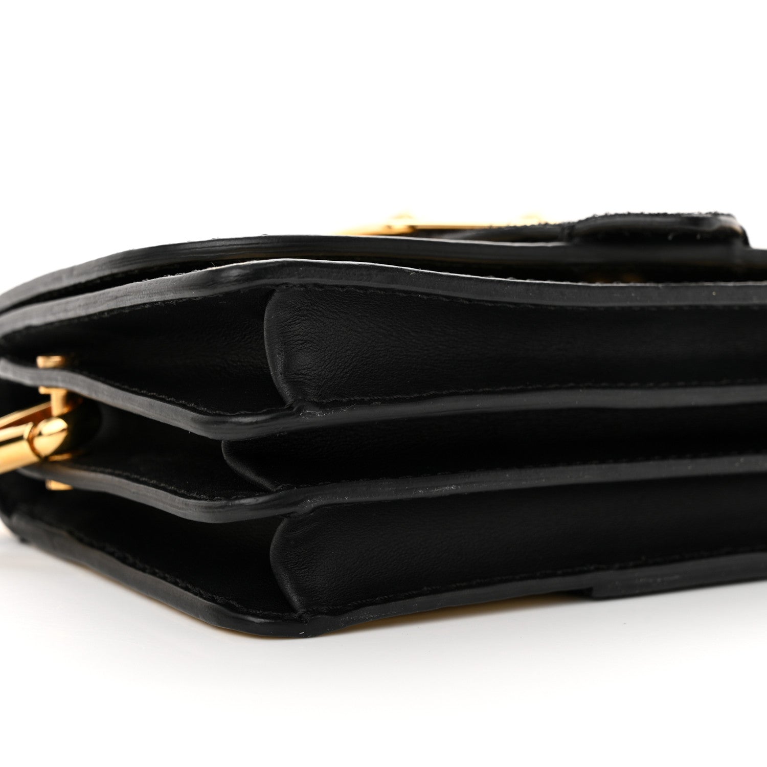 Burberry Metallic Calfskin Small Madison Buckle Bag Gold 9 of 15