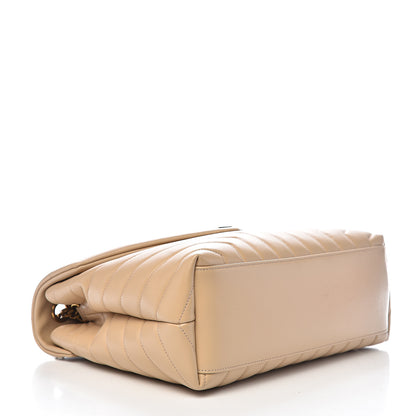 Saint Laurent Calfskin Y Quilted Monogram Medium Loulou Chain Satchel Nude Powder 3 of 11