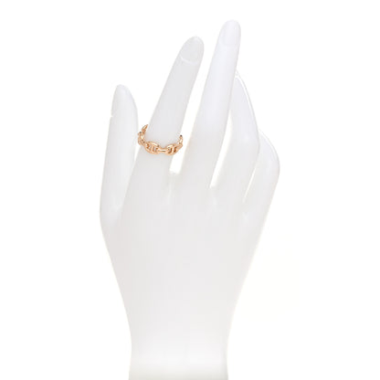 Hermes 18K Rose Gold PM Chaine d'Ancre Enchainee Ring 54 6.75 2 of 9