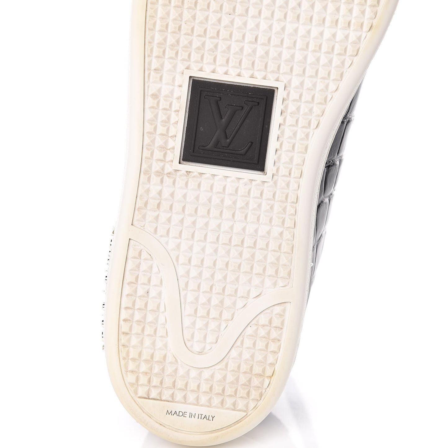 Calfskin Crocodile Embossed Frontrow Sneakers 37.5 Black