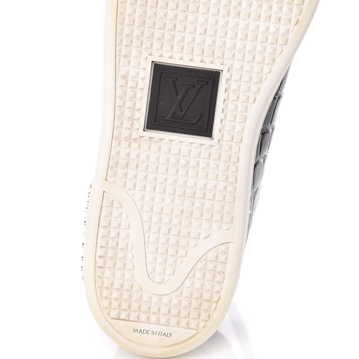 Louis Vuitton Calfskin Crocodile Embossed Frontrow Sneakers 37.5 Black 11 of 13