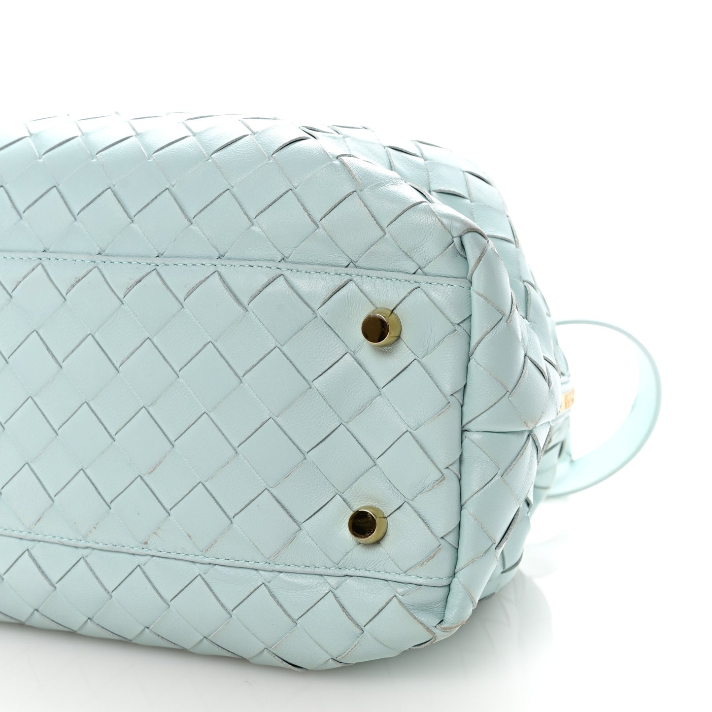 Nappa Intrecciato Bauletto Teal Washed