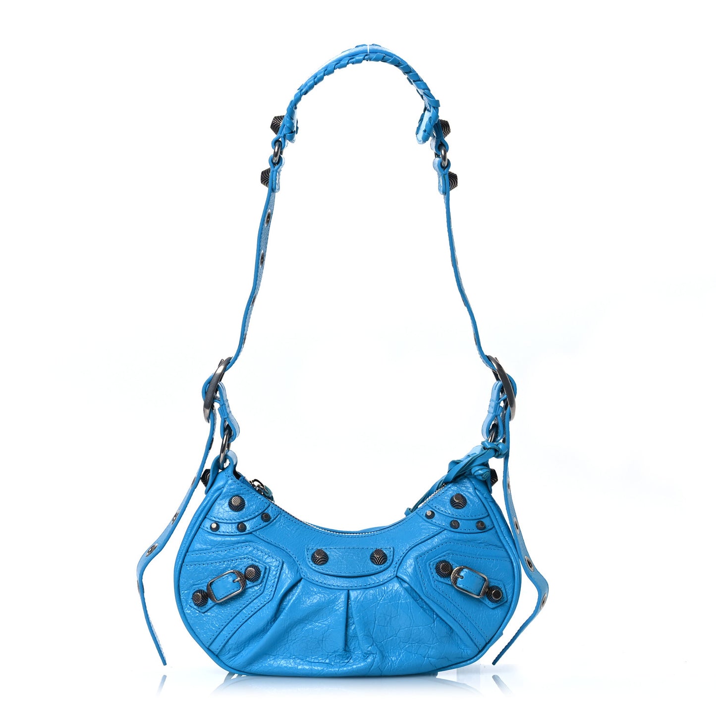 Agneau Arena Le Cagole Shoulder Bag XS Cyan