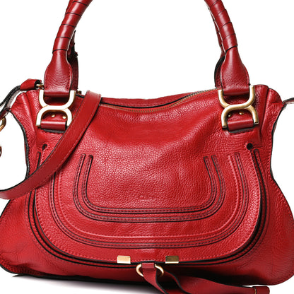 Chloe Calfskin Medium Marcie Satchel Peony Red 7 of 25