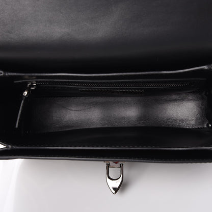 Valentino Garavani Calfskin Panther Medium Guitar Strap Rockstud Rolling Flap Saddle Bag Black 5 of 6