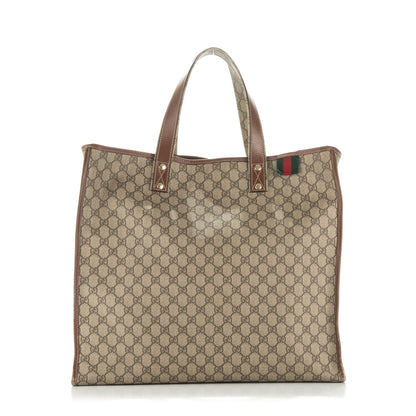 Gucci GG Plus Monogram Large Signature Web Loop Tote Brown 1 of 7