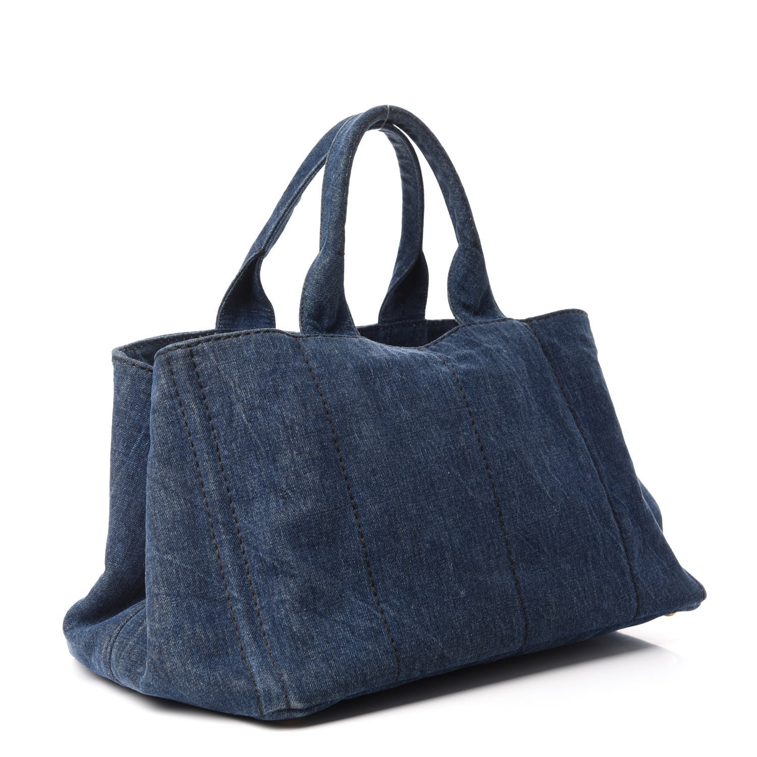 Prada Denim Logo Tote Avio 3 of 10