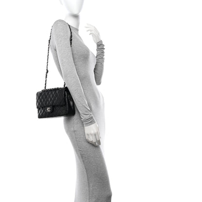 Chanel Lambskin Perforated Medium Double Flap Black 2 of 18