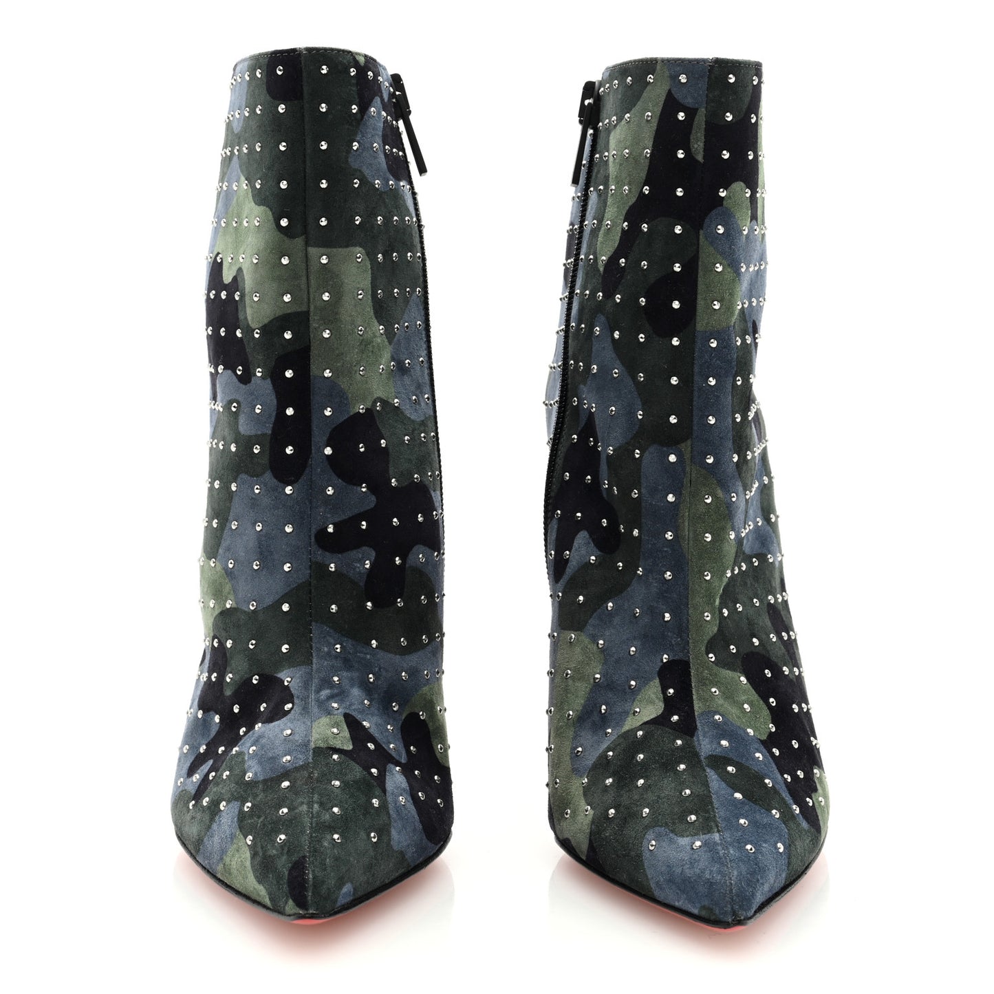 Veau Velours Camouflage So Kate Booty Plume 100 Ankle Boots 37 Multi Silver