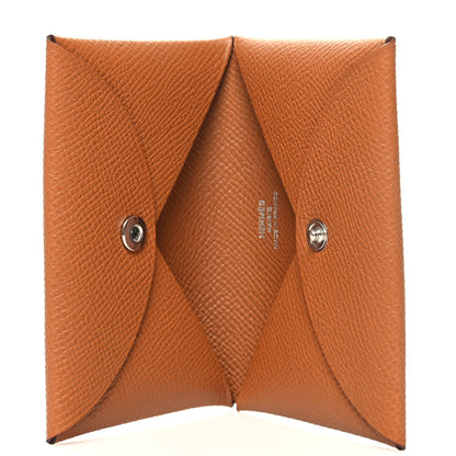 Hermes Epsom Calvi Card Case Gold 5 of 11