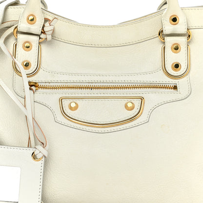 Balenciaga Chevre Gold Metallic Edge Hardware City White 8 of 15