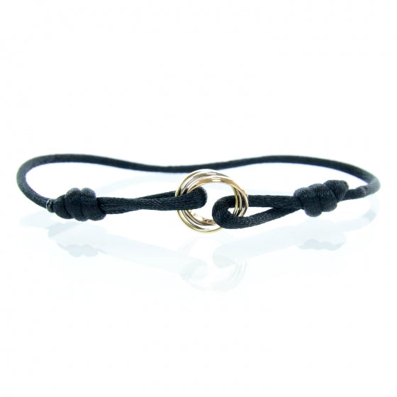 Cartier 18k Pink Yellow White Gold Trinity Adjustable Cord Bracelet 1 of 4