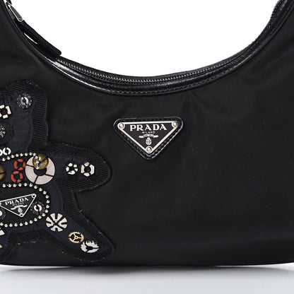 Prada Tessuto Nylon Vela Raso Bear Hobo Black 7 of 10