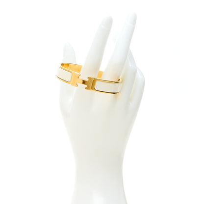 Hermes Enamel Narrow Clic Clac H Bracelet PM Craie 2 of 5