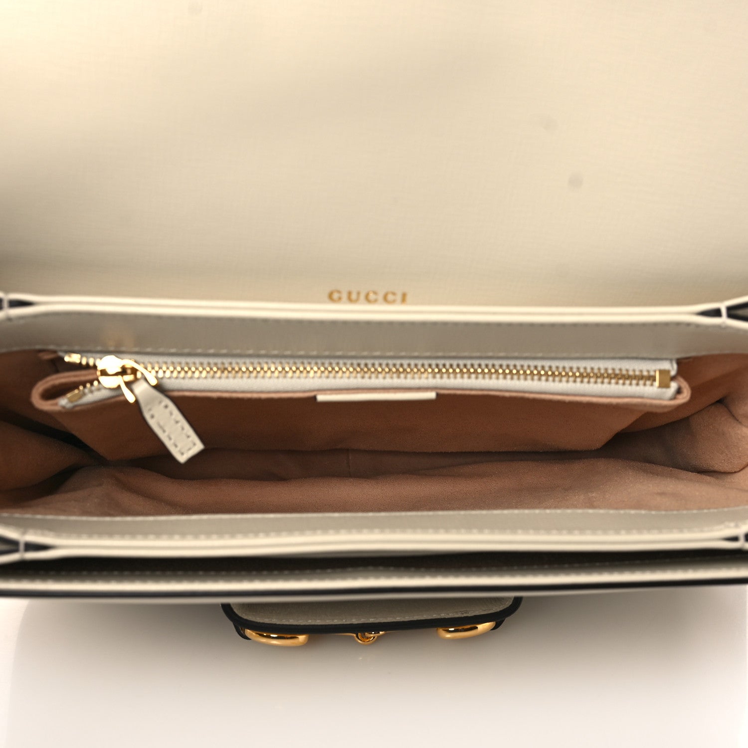 Gucci Azalea Calfskin Horsebit 1955 Shoulder Bag Mystic White 5 of 9