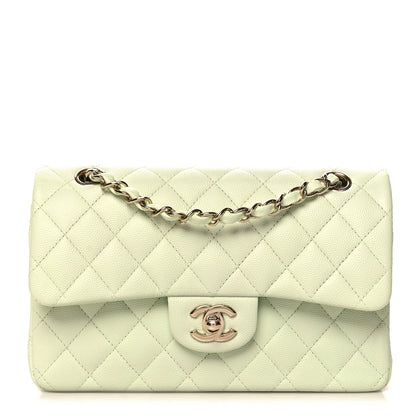 Chanel Caviar Quilted Small Double Flap Light Green 1 of 11