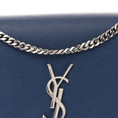 Saint Laurent Grain De Poudre Medium Classic Monogram Kate Satchel Blue Clair 8 of 10