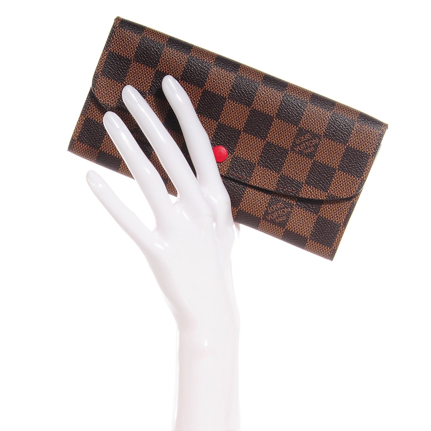 Louis Vuitton Damier Ebene Emilie Wallet Red 2 of 8