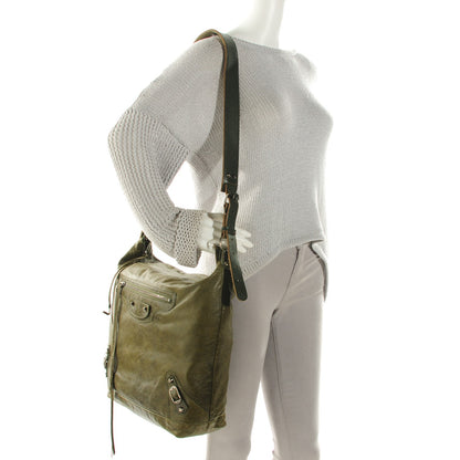 Balenciaga Agneau Classic Hardware Cross Day Messenger Olive 2 of 7