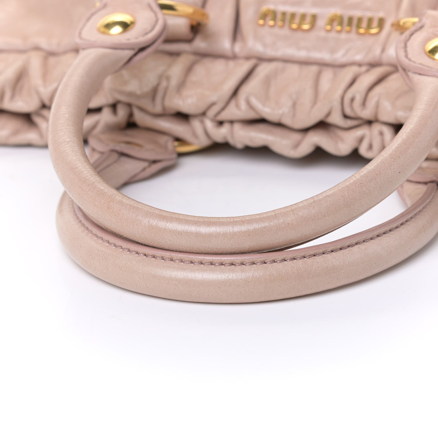 Miu Miu Vitello Shine Top Handle Satchel Mughetto 13 of 16