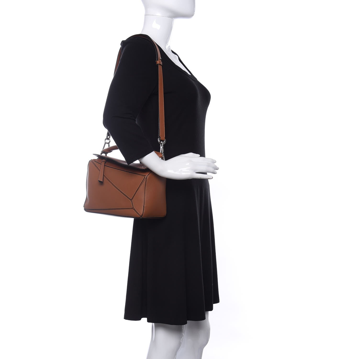 Loewe Calfskin Small Puzzle Bag Tan 2 of 8