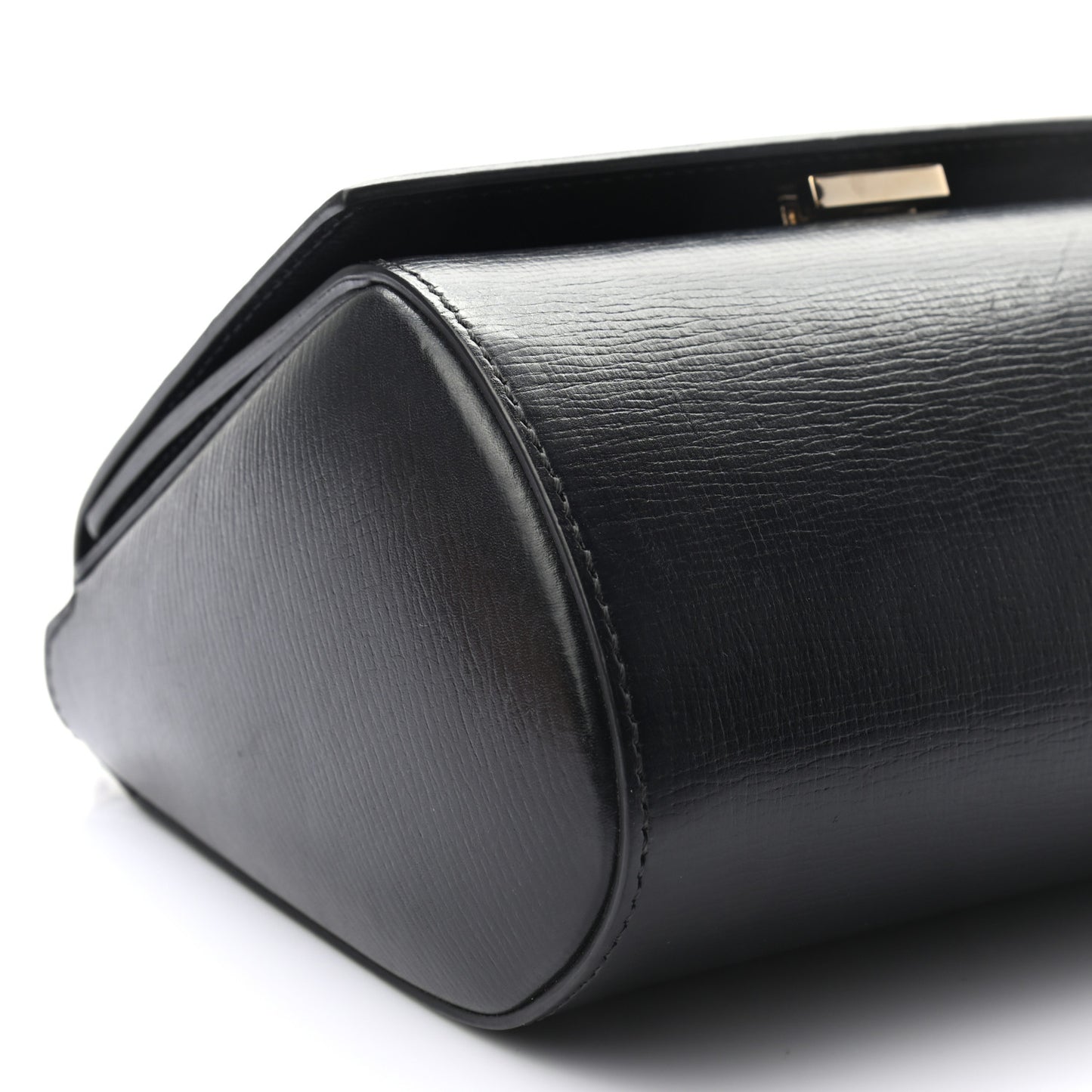 Textured Calfskin Mini Pandora Box Chain Crossbody Bag Black