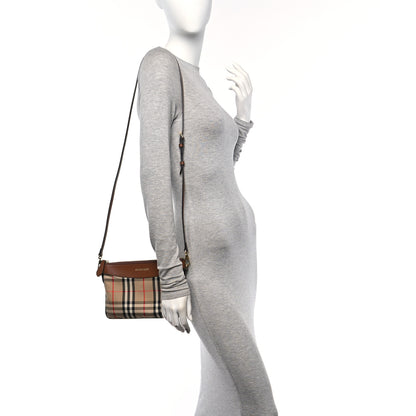 Burberry Horseferry Check Peyton Crossbody Clutch Bag Brown 2 of 9