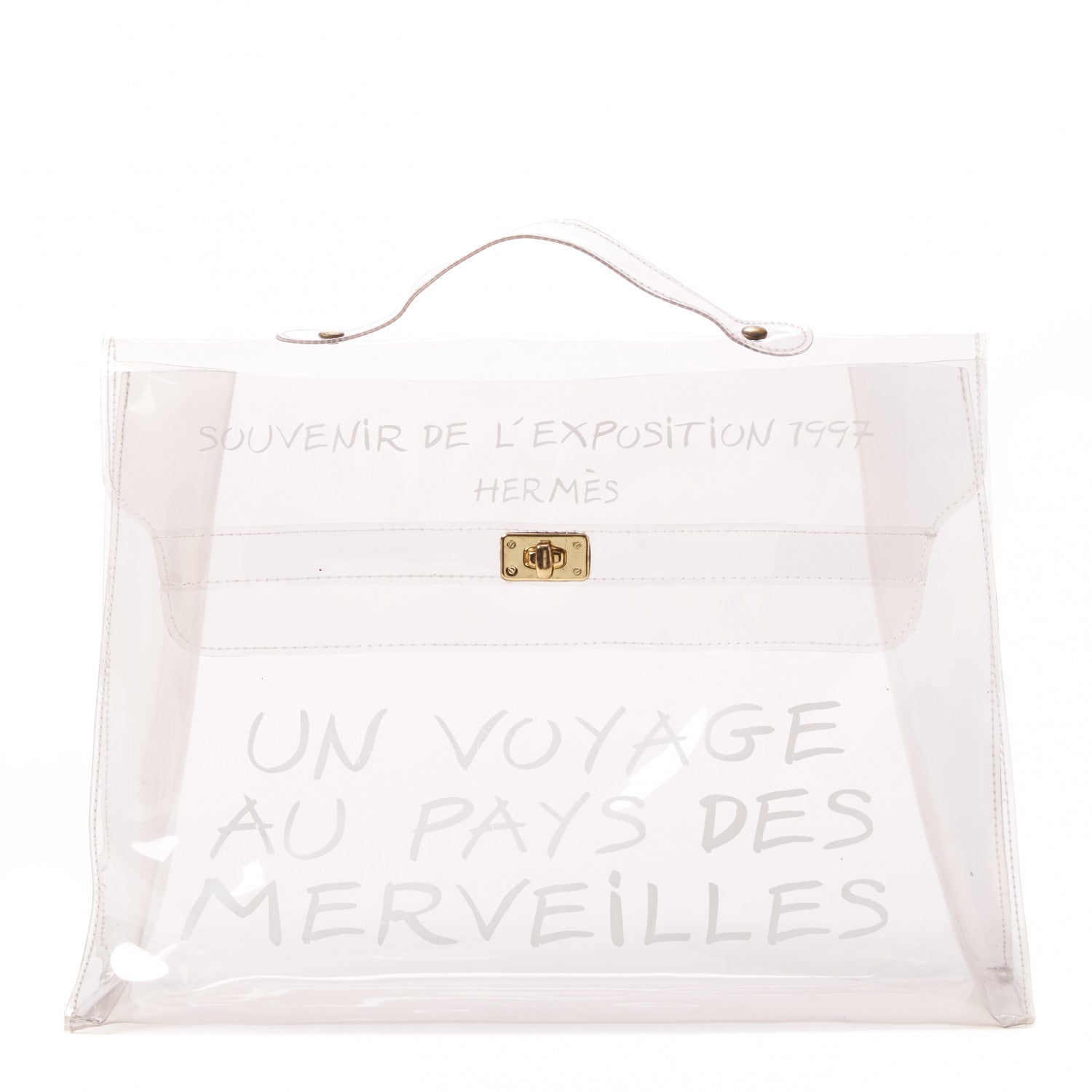 Hermes Vinyl Souvenir De L'Exposition Kelly Transparent 1 of 7