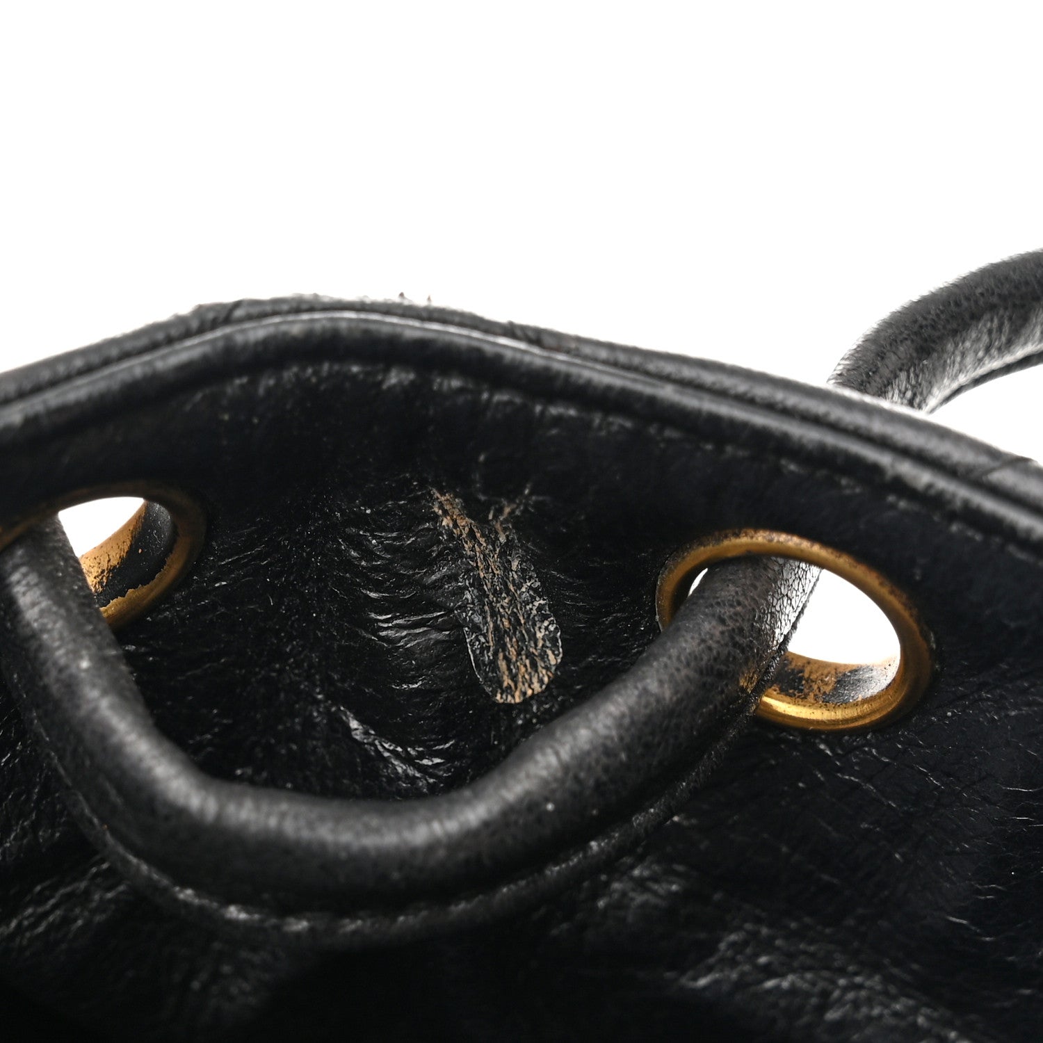 Chanel Lambskin Quilted Drawstring Backpack Black 13 of 15