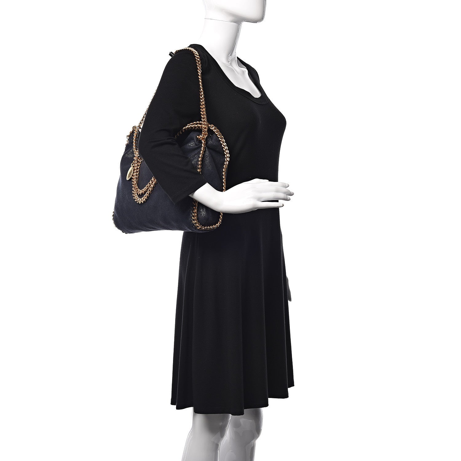 Stella McCartney Shaggy Deer Falabella Fold Over Tote Navy 2 of 9