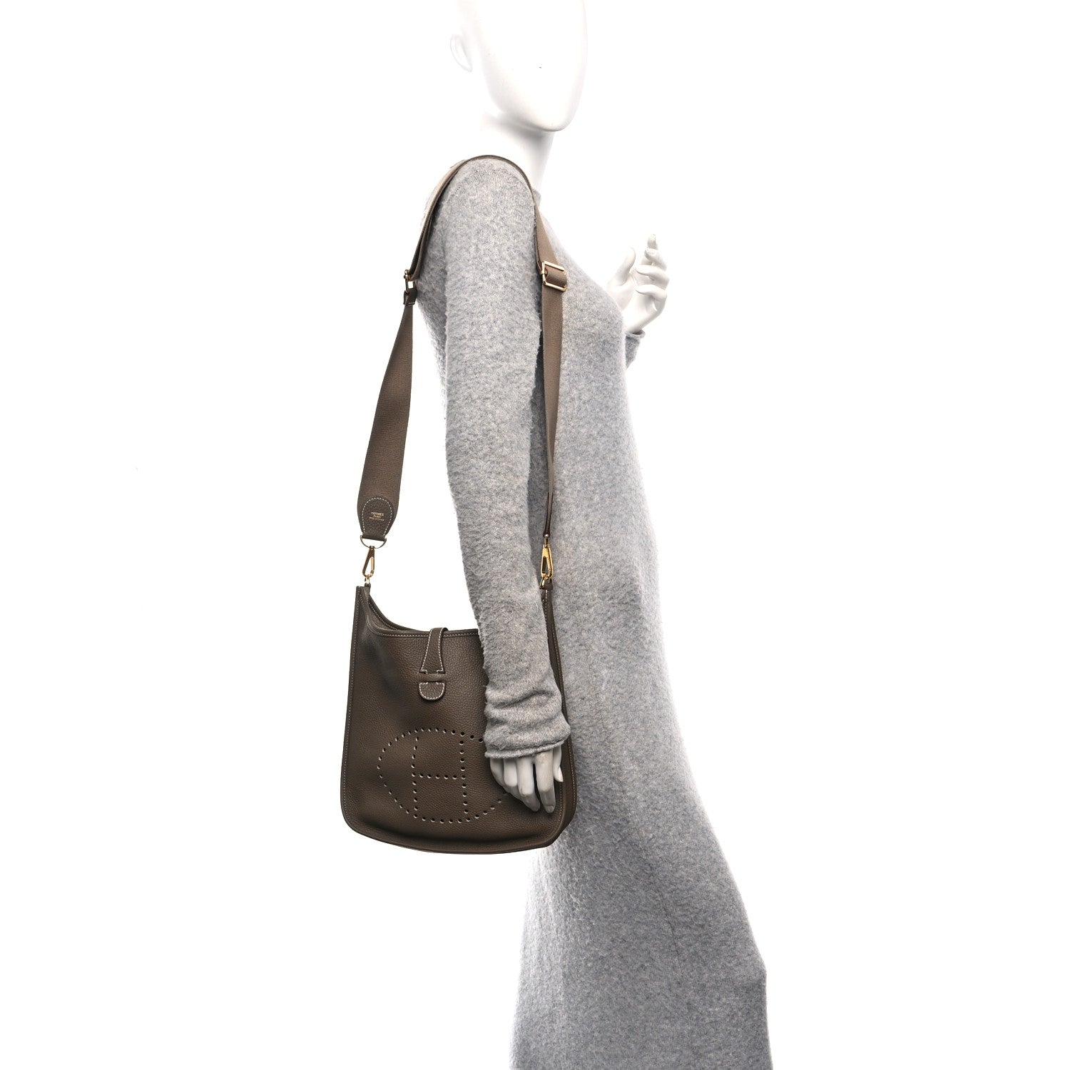 Hermes Taurillon Clemence Evelyne III PM Etoupe 2 of 10