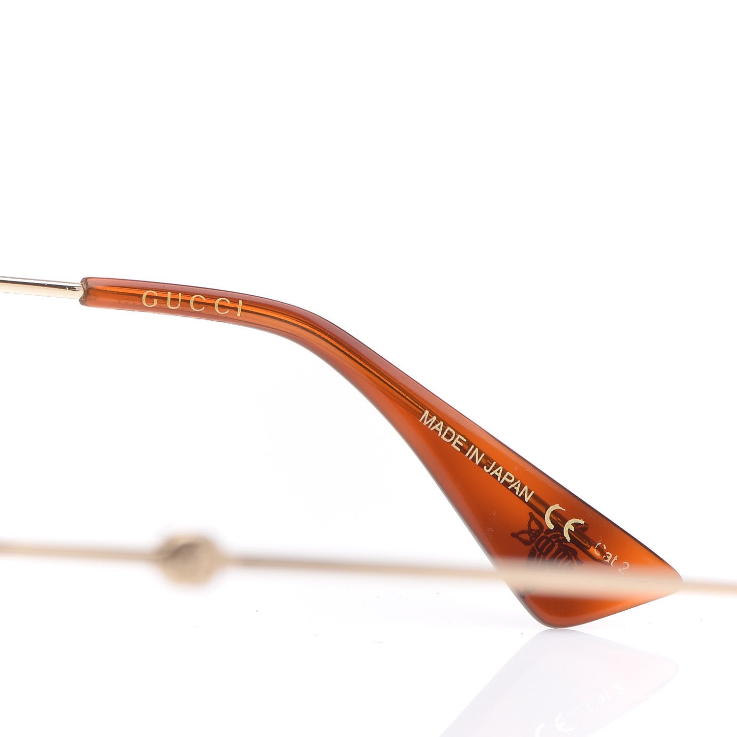 Gucci Glitter Acetate Oversize Square Frame Sunglasses GG0106S Gold 6 of 7