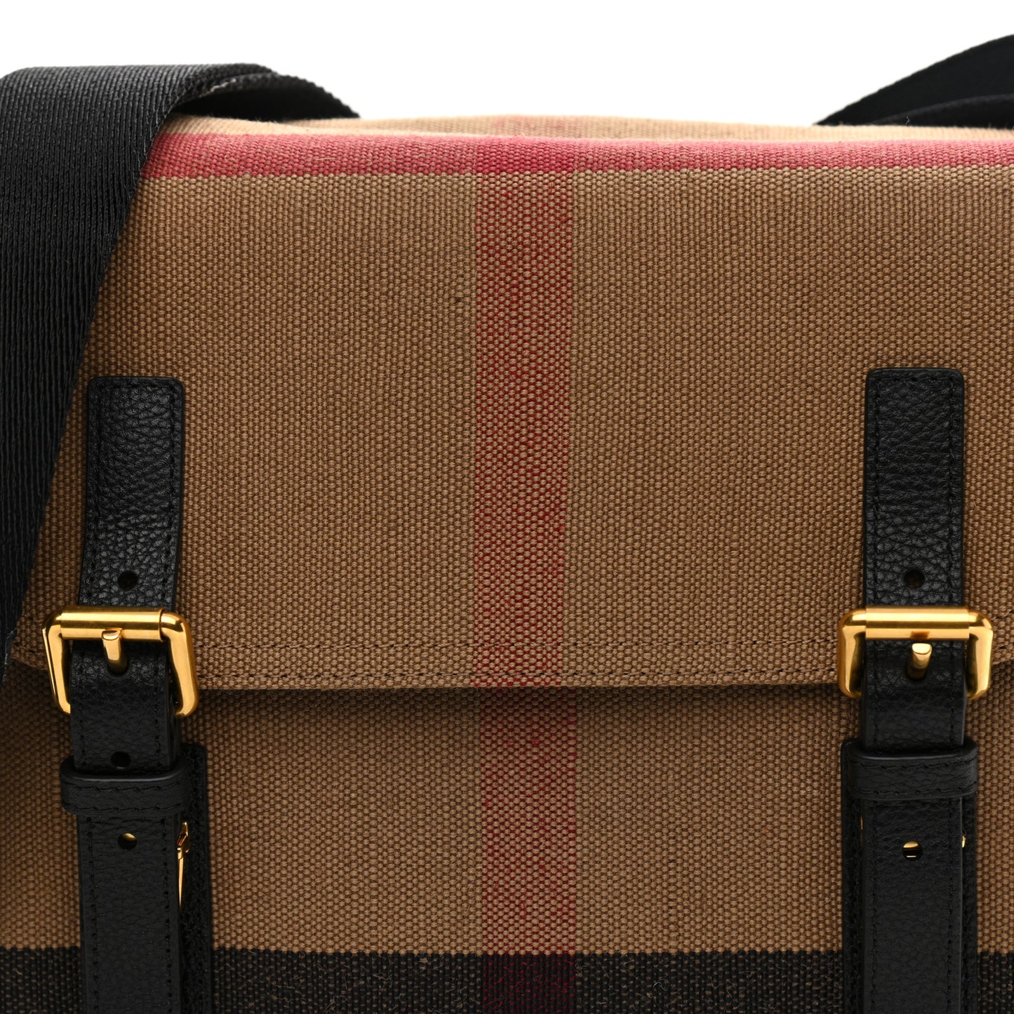 Canvas Mega Check Small Baildon Messenger Bag Black