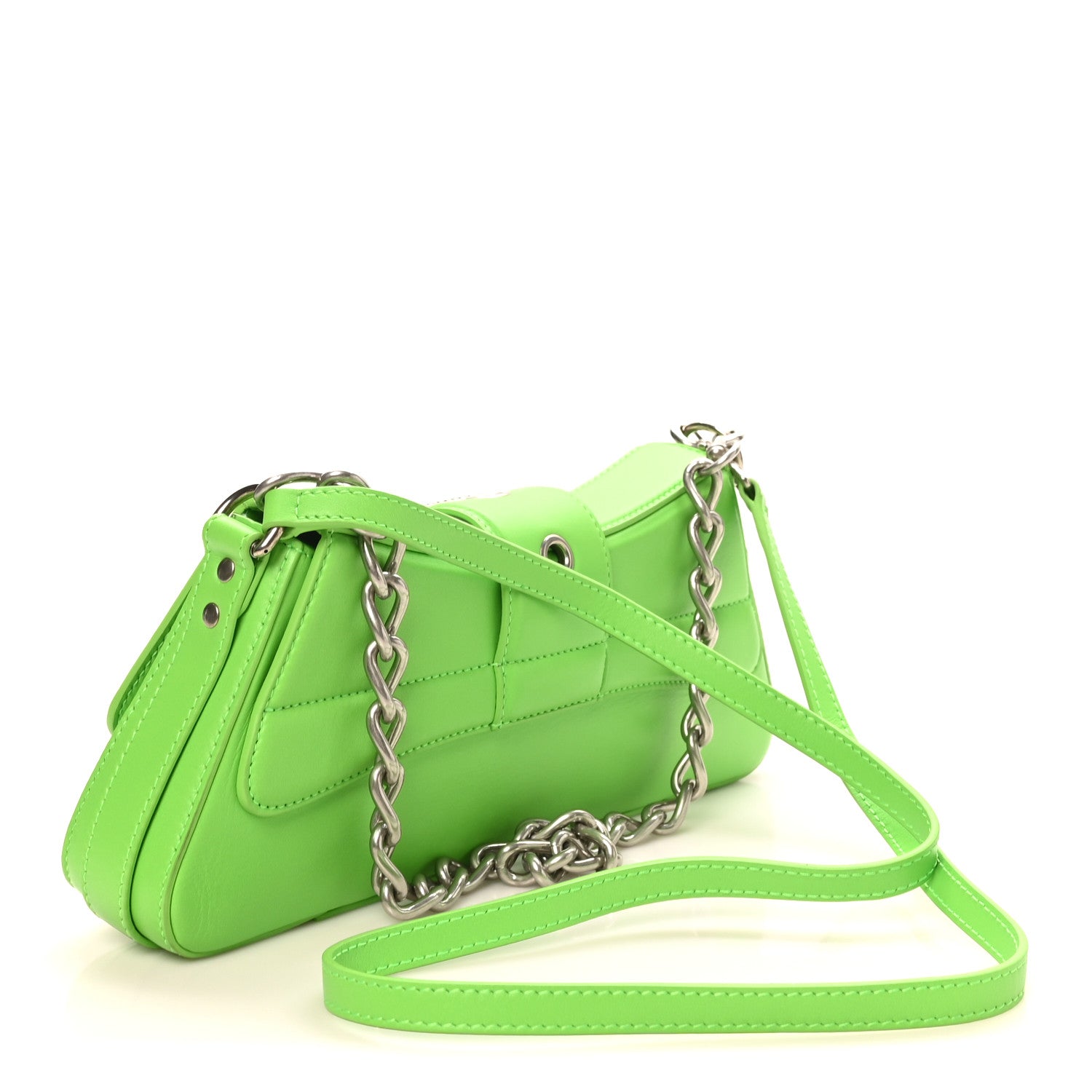 Balenciaga Smooth Calfskin Small Lindsay Shoulder Bag Acid Green 3 of 10