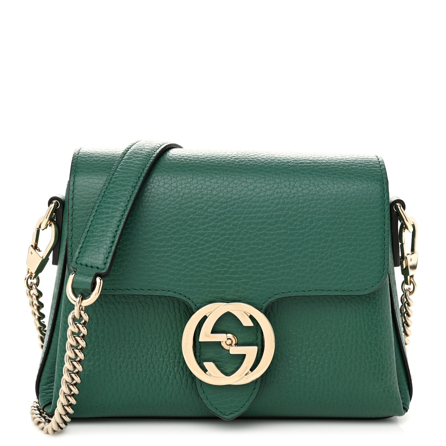 Dollar Calfskin Interlocking G Crossbody Bag Emerald