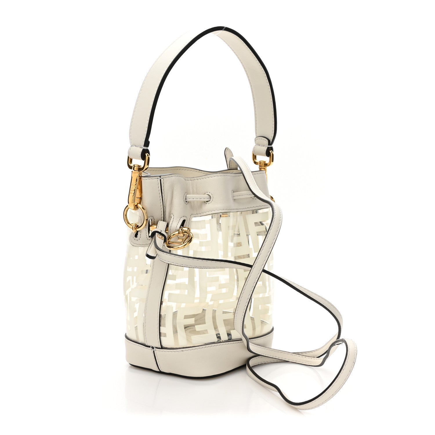 Fendi TPU FF Vitello Grace F is Fendi Mini Mon Tresor Bucket Bag White 3 of 11