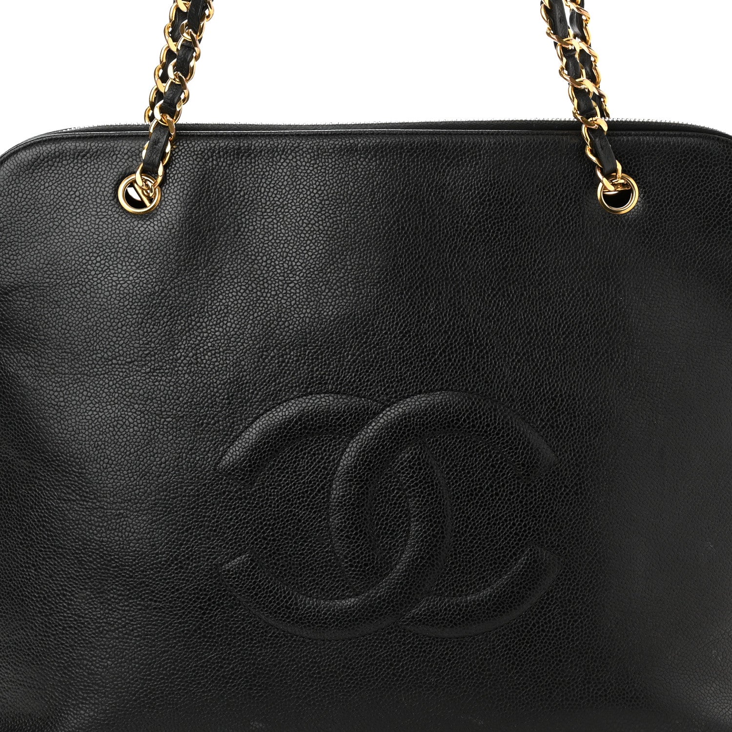 Chanel Caviar CC Shopper Tote Black 6 of 12