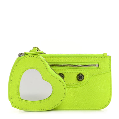 Balenciaga Agneau Le Cagole Clip On Card Mirror Fluo Yellow 1 of 16