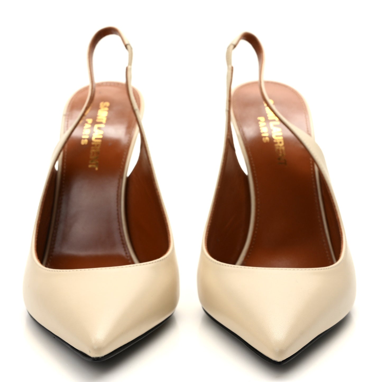 Calfskin Opyum 110 Slingback Pumps 36 Real Beige