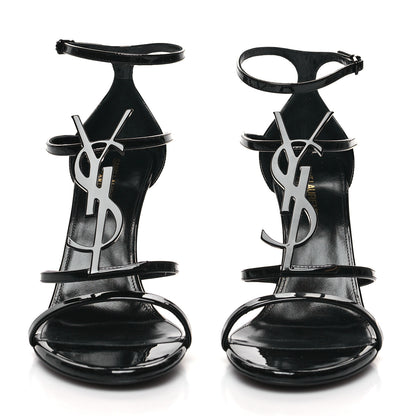 Saint Laurent Patent Cassandra 100 Sandals 38.5 Black 2 of 9