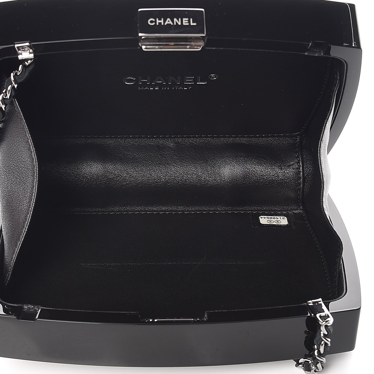 Chanel Plexiglass Compact Box Clutch Black 5 of 7