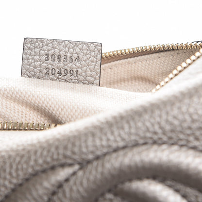 Gucci Metallic Pebbled Calfskin Small Soho Disco Bag Golden Beige 7 of 7